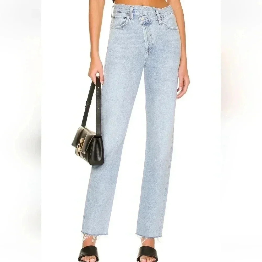 Agolde Criss Cross Straight Jean in Dimension size 32 NWT light wash